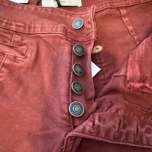 Mica denim high rise wide leg crop dark rust size 30